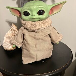 Mattel Green baby Yoda Plush with Beige Coat! NWOT